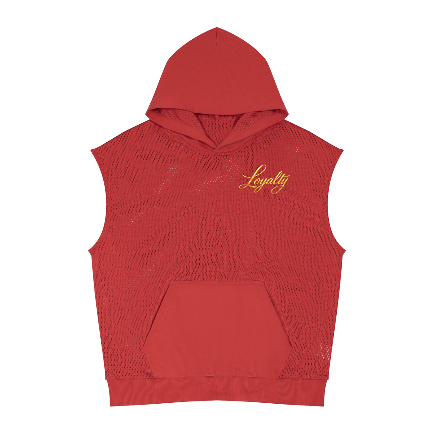 Unisex Panel Mesh Sleeveless Hoodie