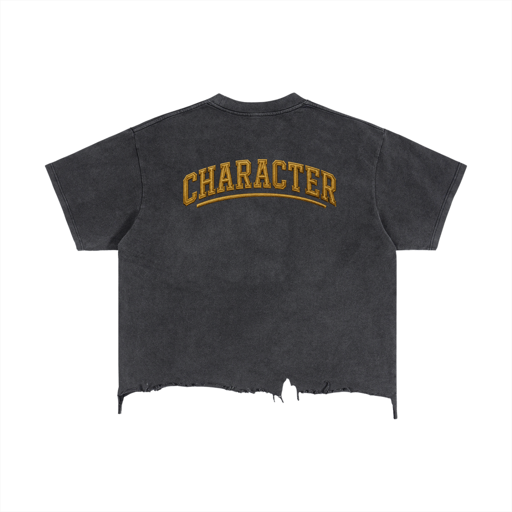 Vintage Wash Boxy Distressed Hem T-Shirt