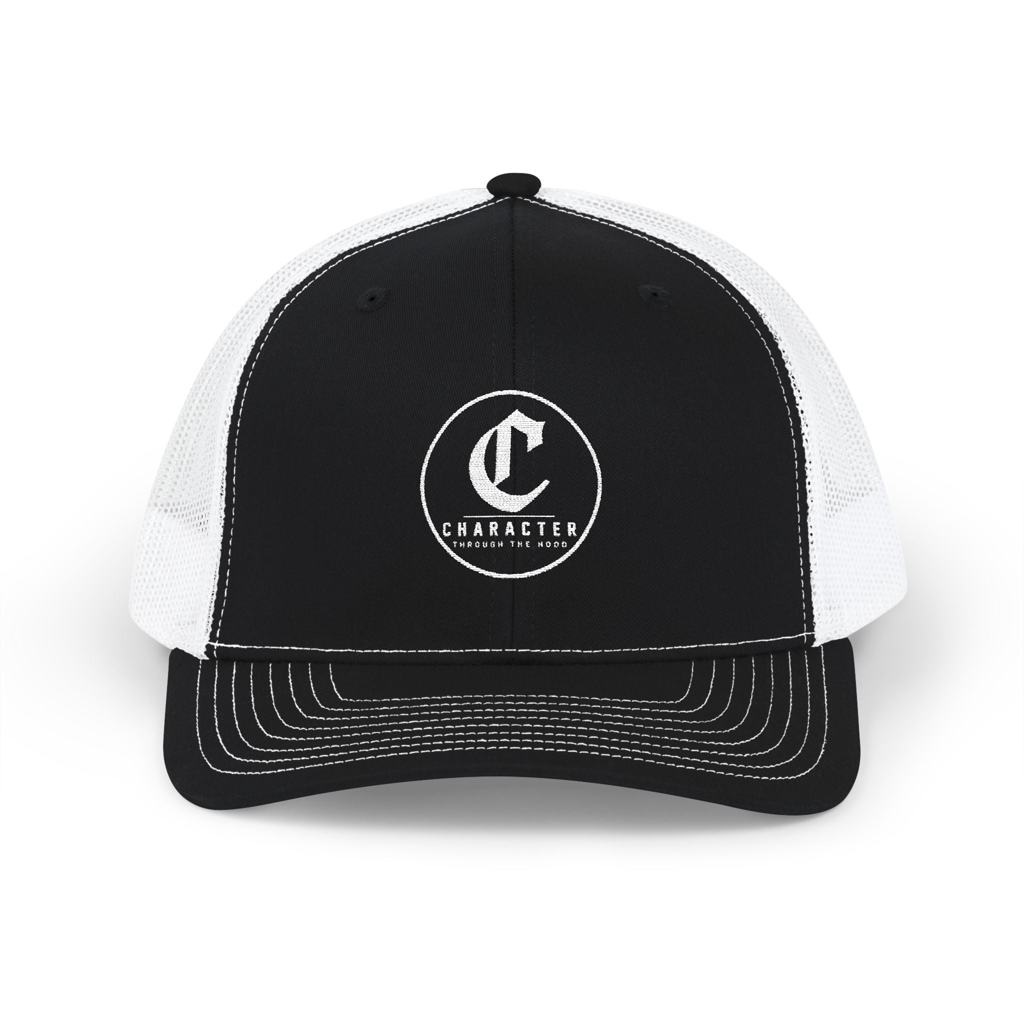 Character 'C' Trucker Cap — Vintage Gothic Logo Snapback Hat
