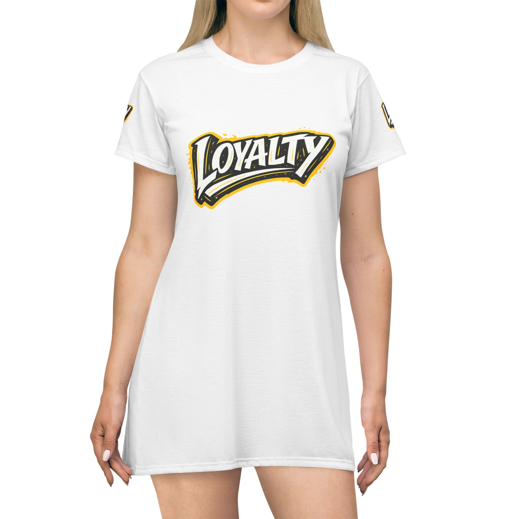 Gold Loyalty -White Tee Dress