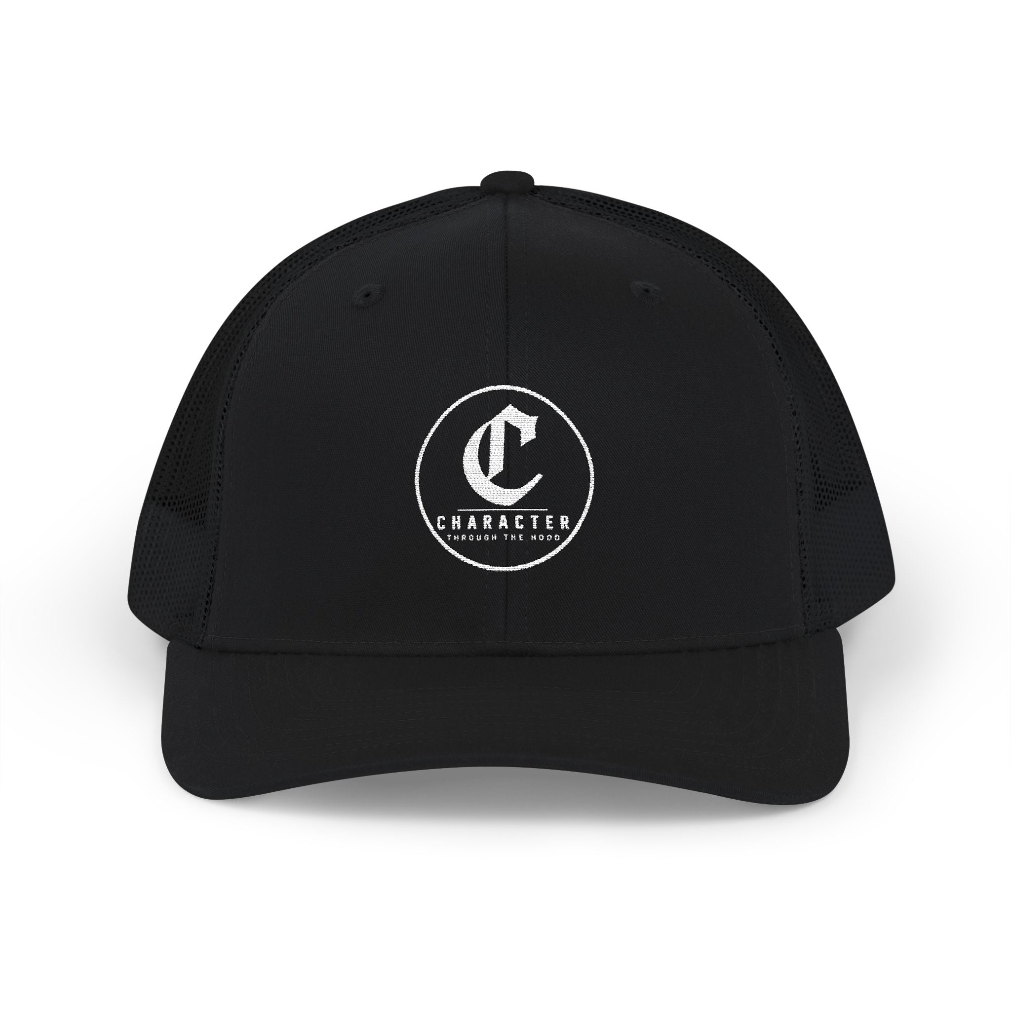 Character 'C' Trucker Cap — Vintage Gothic Logo Snapback Hat