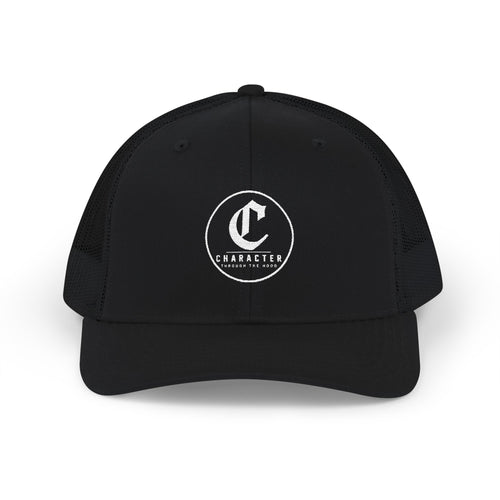 Character 'C' Trucker Cap — Vintage Gothic Logo Snapback Hat