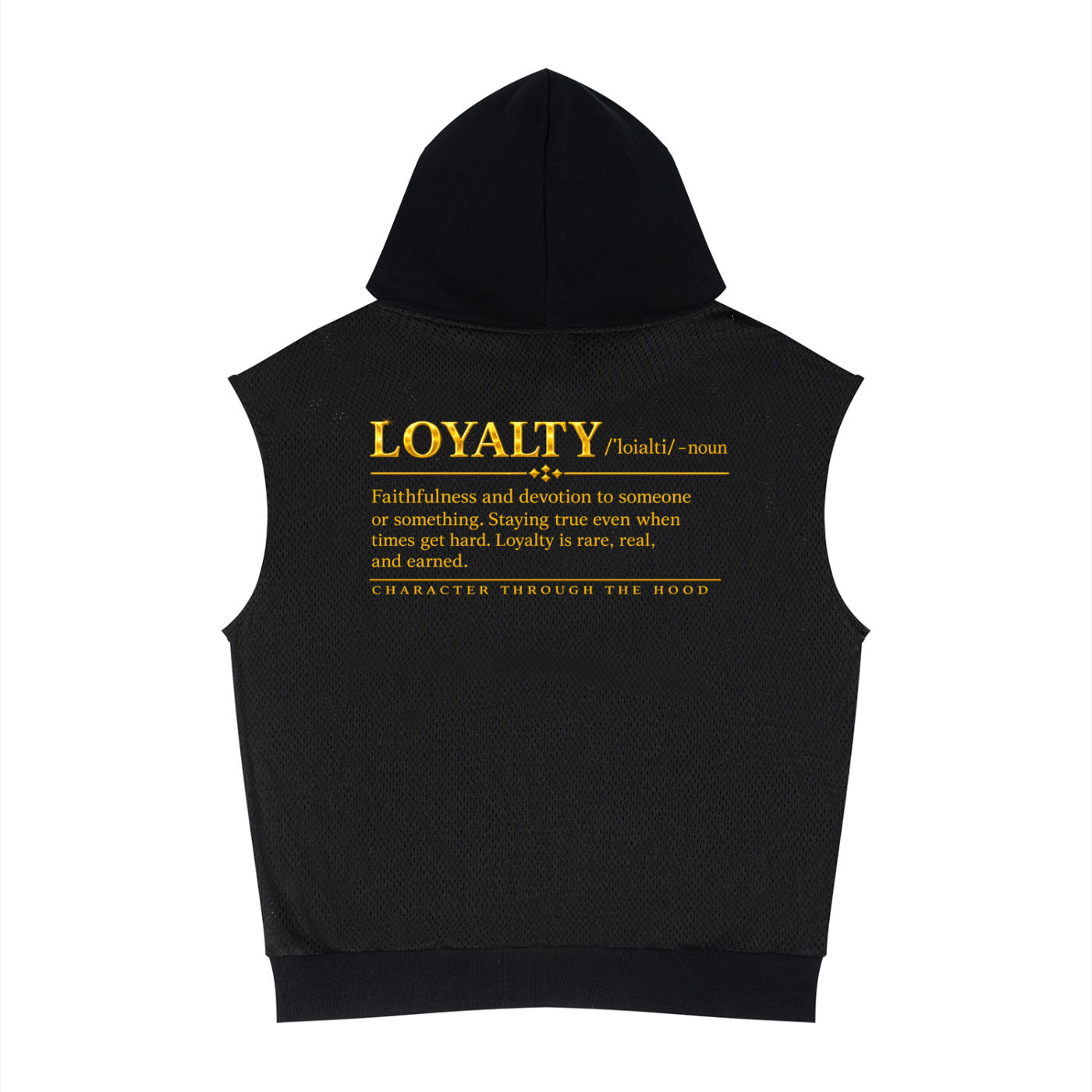 Unisex Panel Mesh Sleeveless Hoodie