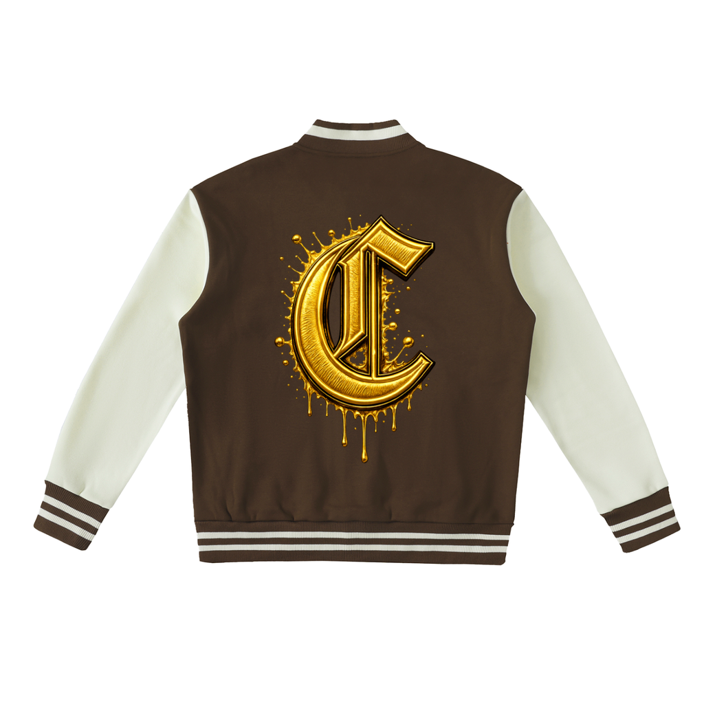 Two-Tone Fleeced Varsity Jacket