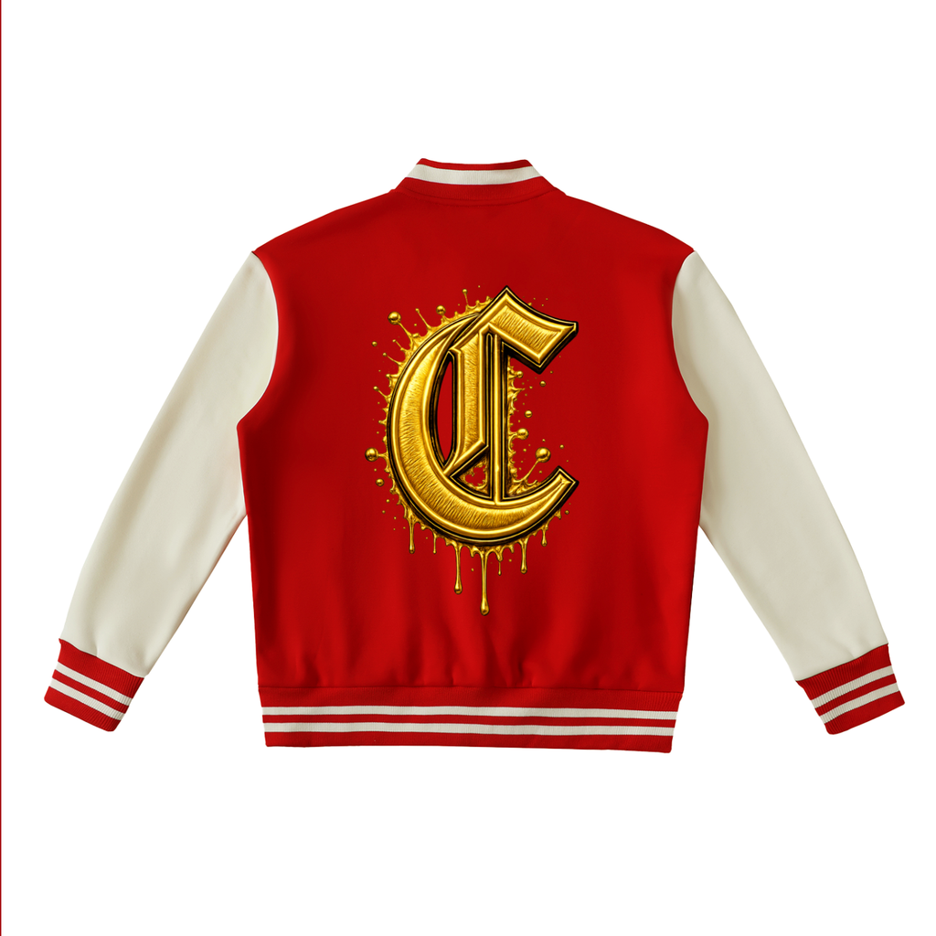 Two-Tone Fleeced Varsity Jacket