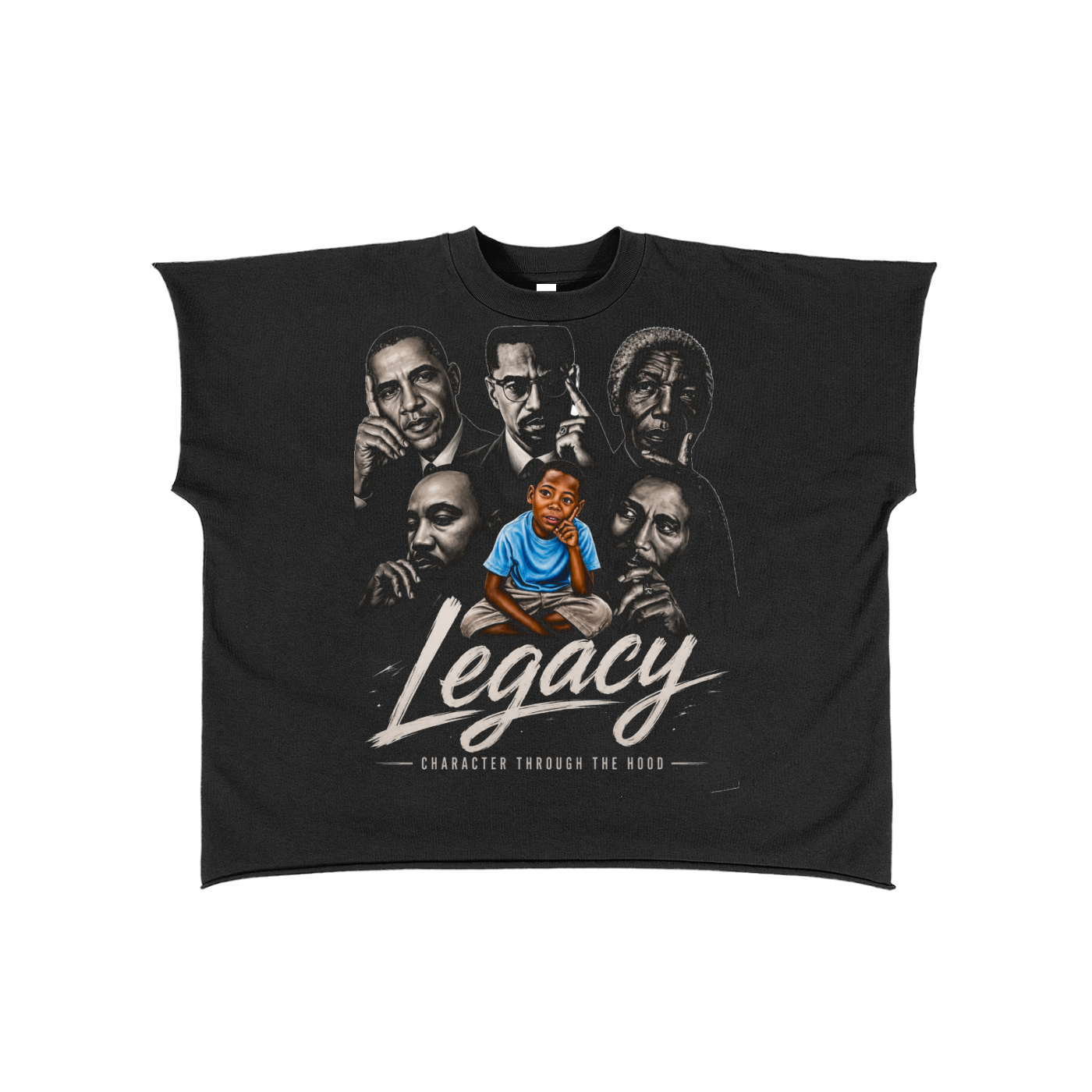 Raw Edge Boxy Non-Shrink T-Shirt