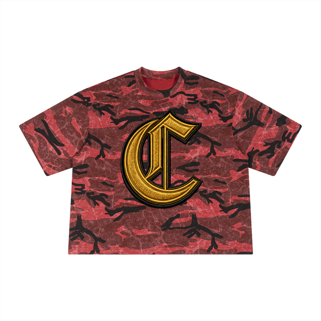 Unisex Boxy Camo Print T-Shirt