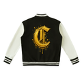 Two-Tone Fleeced Varsity Jacket